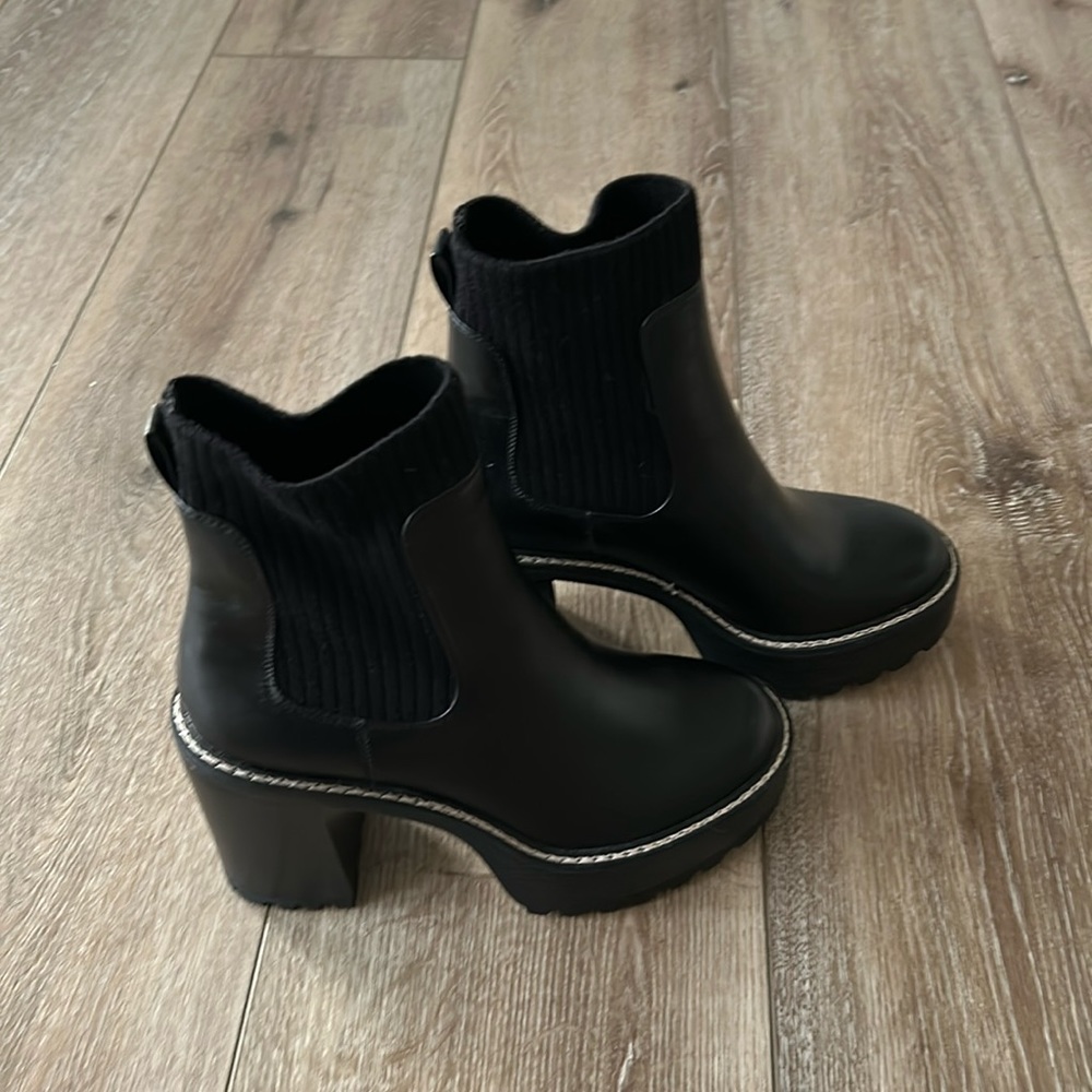 Madden girl heeled boots, size 10, black, never worn